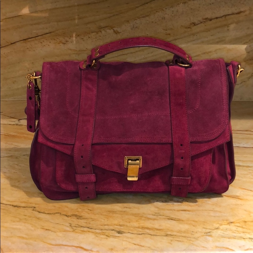 Proenza Schouler PS1, Large, Raspberry Suede